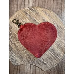 Portland Leather Heart Bag Charm Pouch FAST SHIP CHILI RED Heart Purse Charm NEW